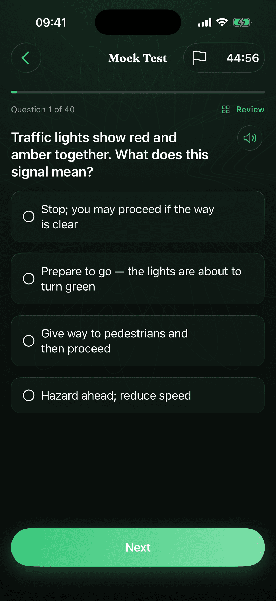 Irish driver theory test mock exam